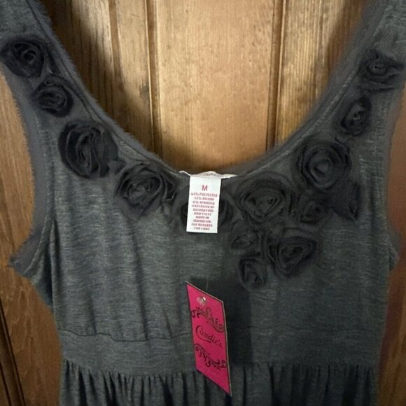 New Candie’s Dress‎ Y2K 90s Grey Flower Medium Tiered Candies Retro - Picture 4 of 6